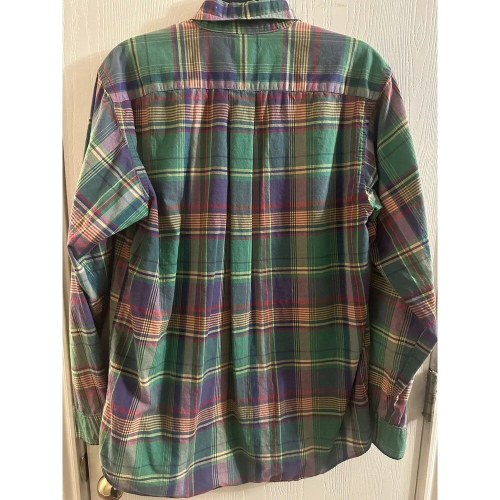 Vintage Ralph Lauren Boys Long Sleeve Plaid Mulitcolor Button Up - Sz XL (18-20)